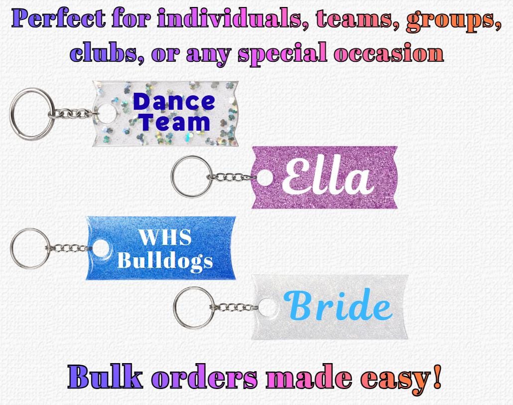 Personalized Glitter Resin Keychain: Team & Custom Colors