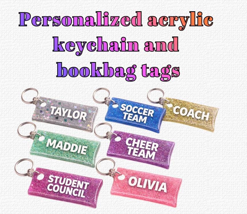 Personalized Glitter Resin Keychain: Team & Custom Colors